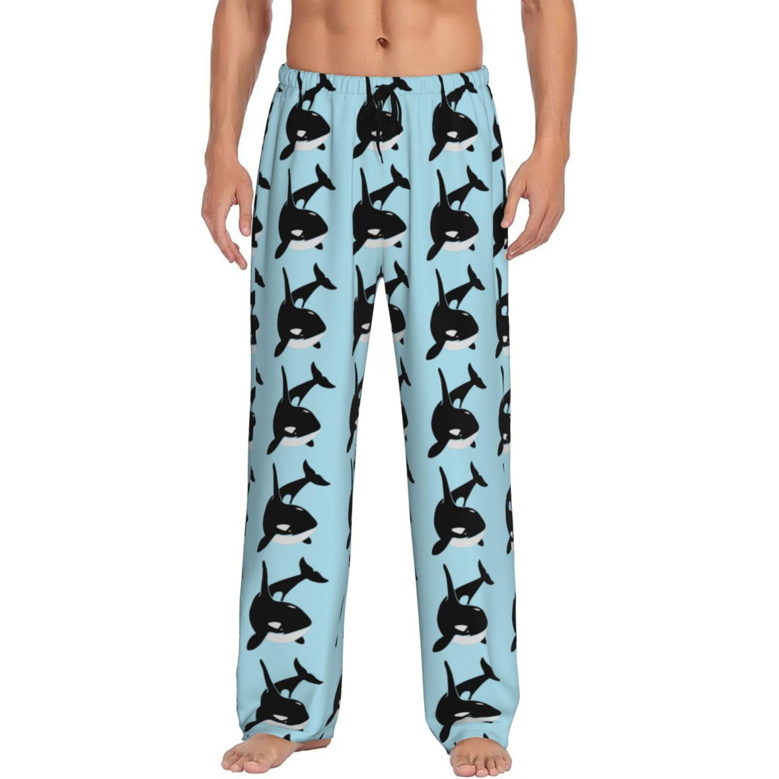 Killer Whale Dolphin Ocean Mens Pj Pajama Pants Bottoms Lounge Sleepwear Pjs With Pockets And Drawstring
