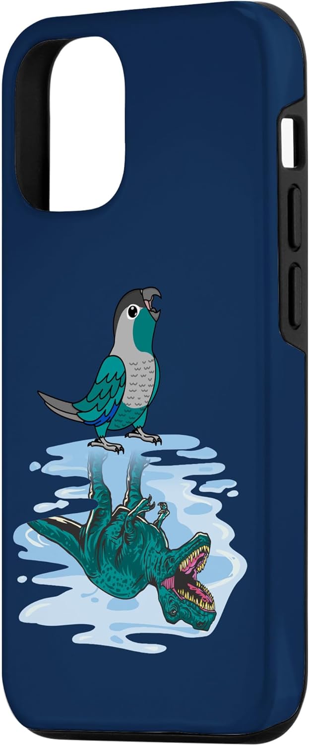 Parrot & T Rex Reflection I Turquoise Green Cheek Conure Case for iPhone 12/12 Pro