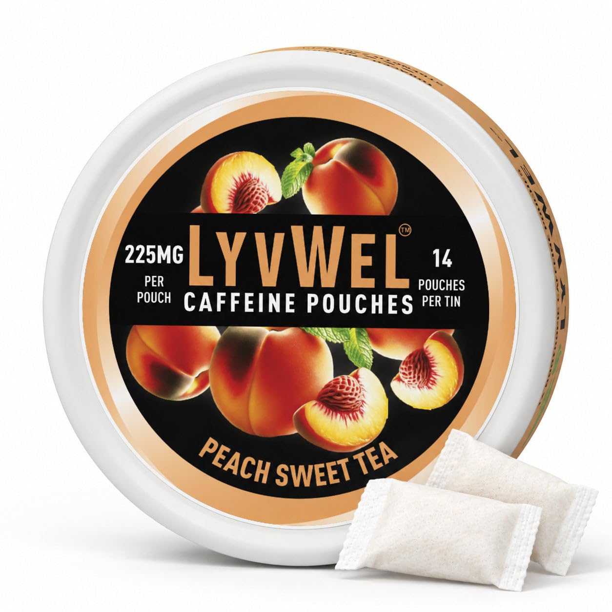 Amazon.com: LyvWel 225mg Caffeine Pouches, Peach Sweet Tea, 1-Pack