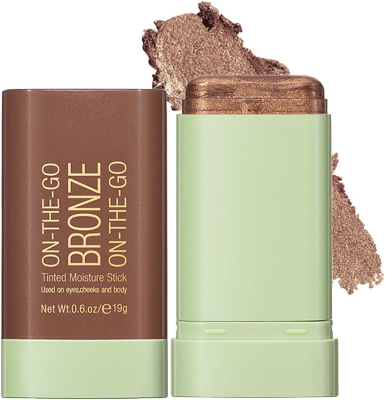 Mysense Cream Bronzer Stick, Shimmer Face Highlighter Stick, Buildable Highlight Contour Stick Makeup, Silky Smooth Formula for A Natural Radiant Look, 04 Beach Glow