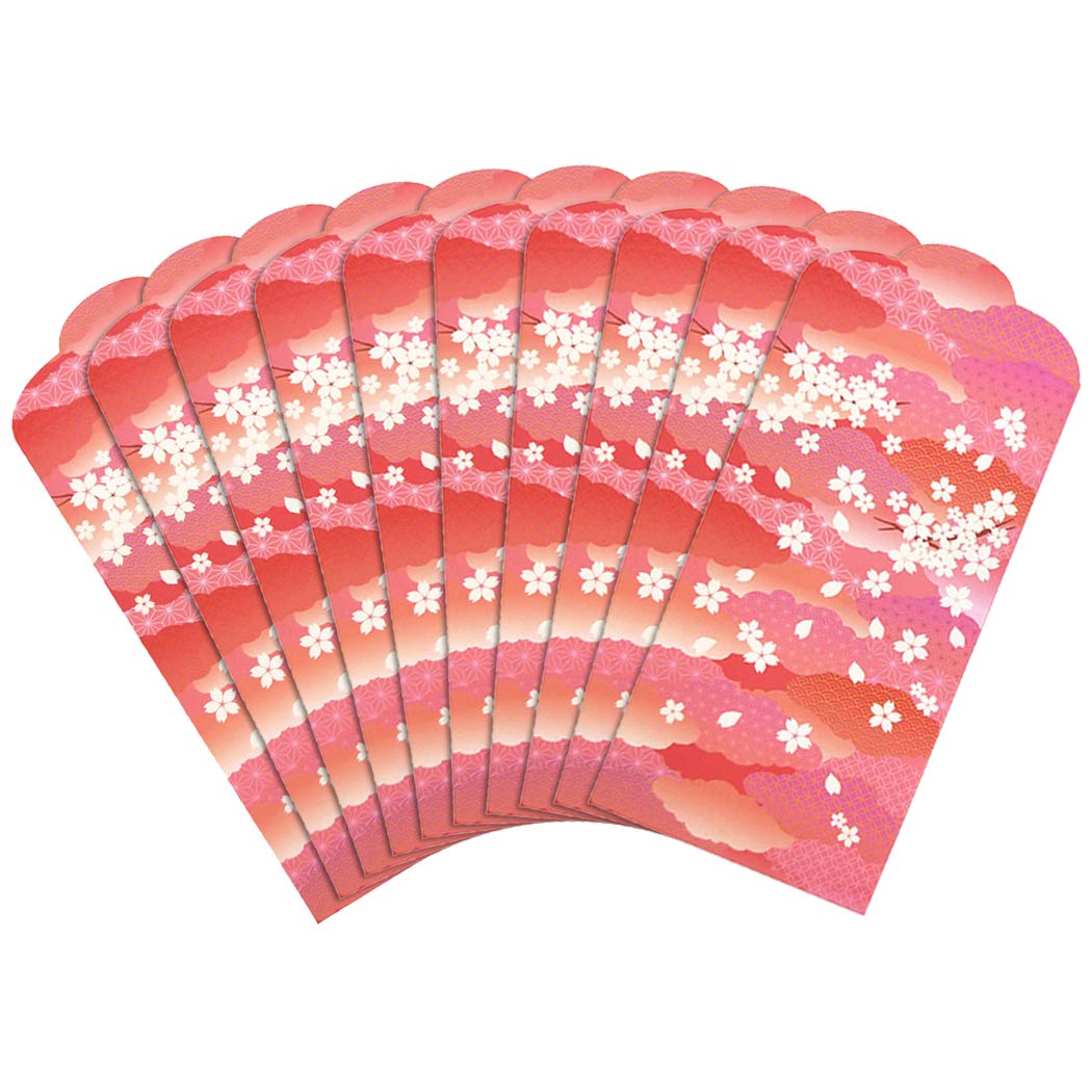 SOWUNO 10PCS New Year Envelope Japanese Style Red Packet Lucky Money Pocket Hong Bao Money Packets Lucky Money Envelopes Red Packets for New Year Red Pockets-image-9