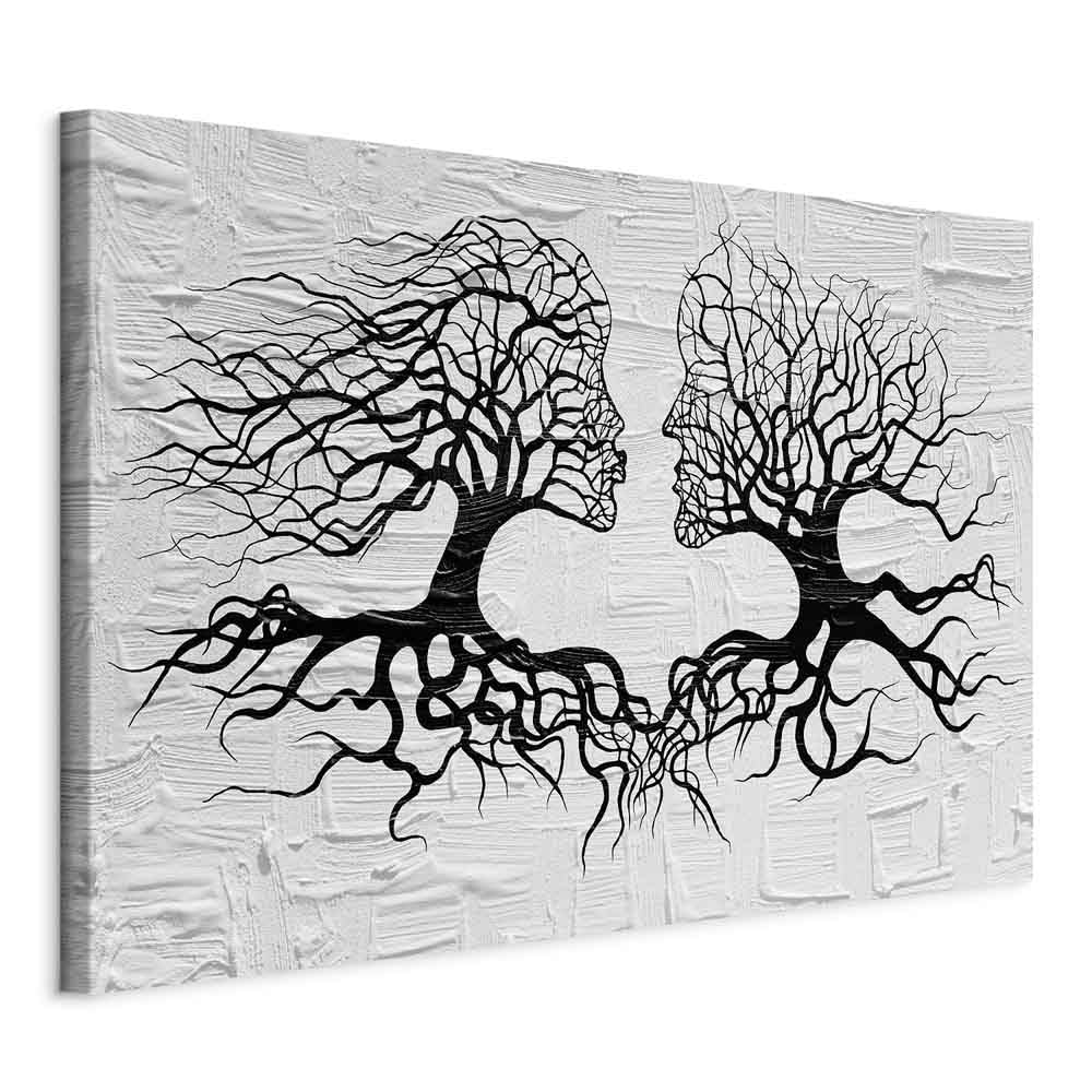 murando - Cuadro en Lienzo Abstracto 120x80 cm 1 Pieza - Impresión en Material Tejido no Tejido Cuadros Decoracion Salon Modernos lienzos Decorativos dormitorios - Arbol Beso Amor a-A-0382-b-a