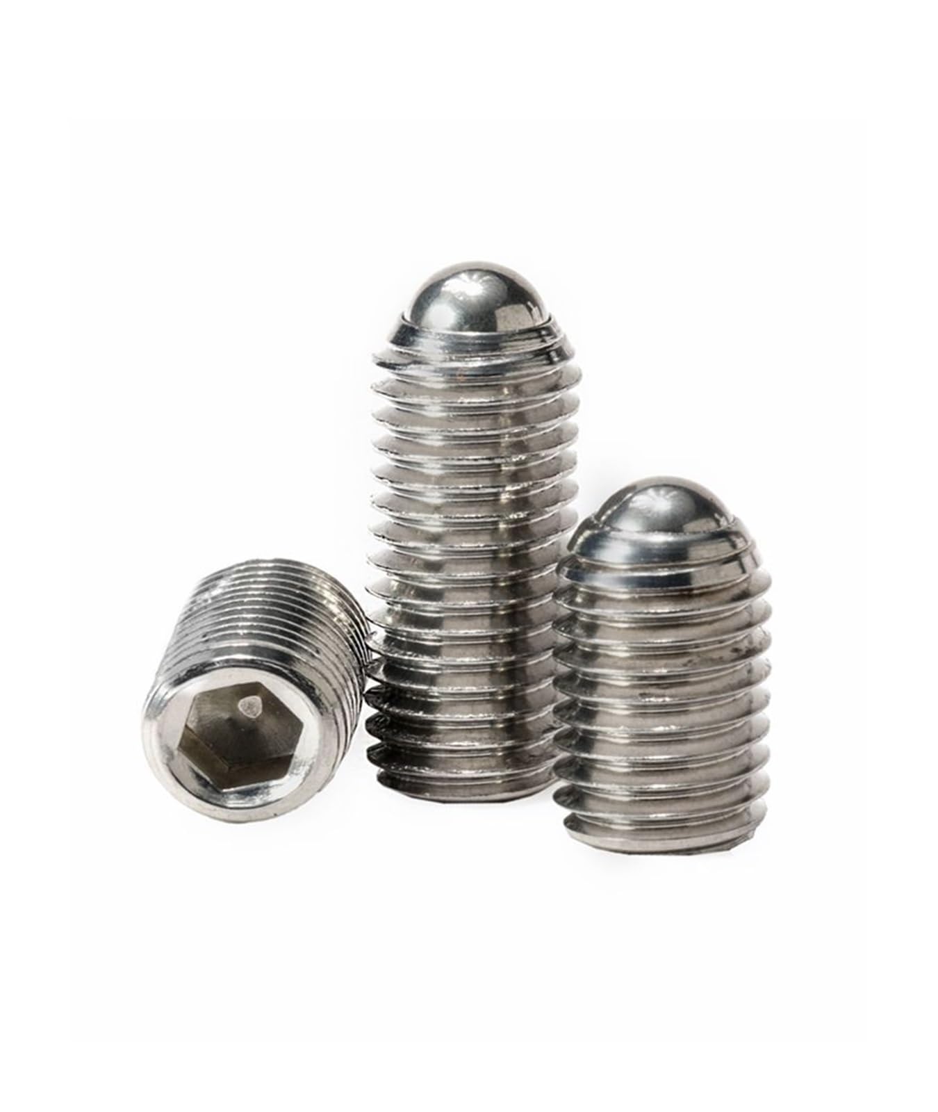 304 Stainless Steel Hex Ball Plunger Set Screw | Silver M2.5-M16 for Positioning: Stainless Steel Hex Socket Ball Plunger Set Screws(55MM-M6)