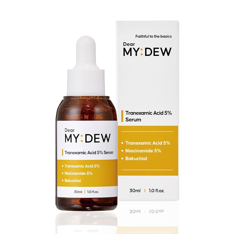 DearMYDEW Sérum facial com ácido tranexâmico 5%, niacinamida 5% e bakuchiol, 30 mL