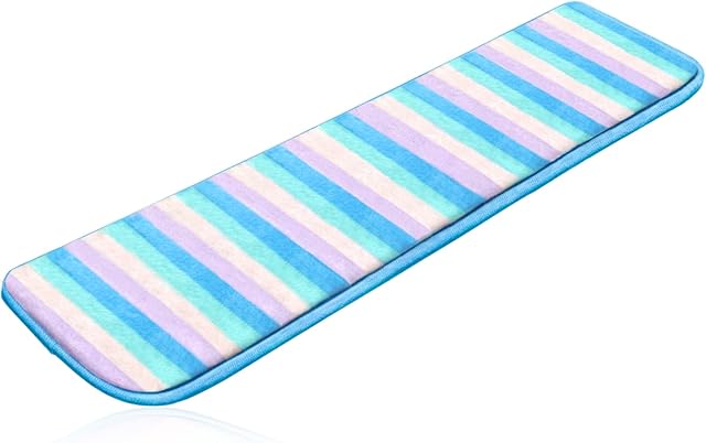 Upgraded Computer Wrist Elbow Pad, ToyaJeco Soft Memory Foam Wrist Rest Arm Pad, Long-Sized Keyboard Arm Elbow Support Mat for Office Desktop Working Gaming - Relieve Elbow Pain (Blue Stripe)