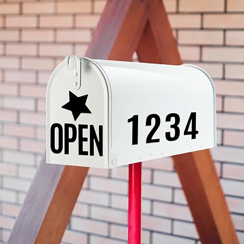 Miniatura 6 de 24 hojas de calcomanías de letras, kit de números de letras de vinilo autoadhesivas de 2.5 pulgadas, calcomanías negras para buzón de correo, aula,