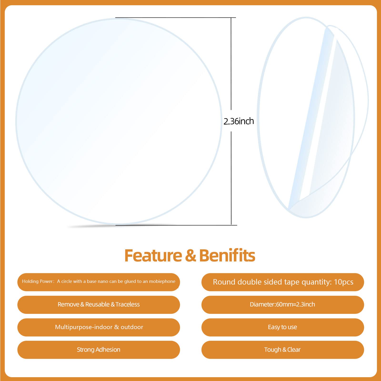 MILEQEE Lot De 30 Grands Coussinets Adhésifs Double Face Pour