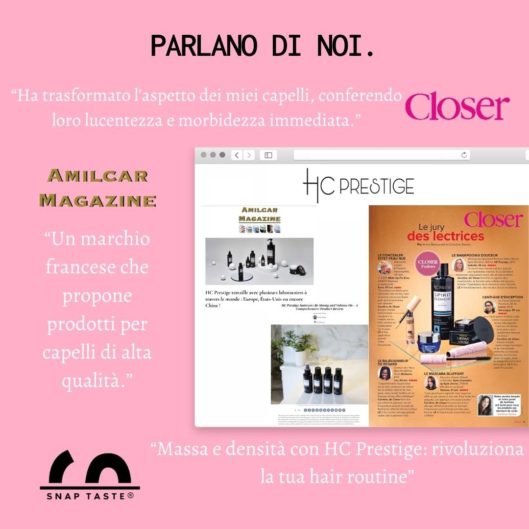 HC Prestige Always Young Maschera Glossy Capelli – Brillantezza e Rigenerazione Intensa – Senza Siliconi – Con Collagene, Caviar e Karité – Capelli Secchi o Trattati – Made in France – 500ml