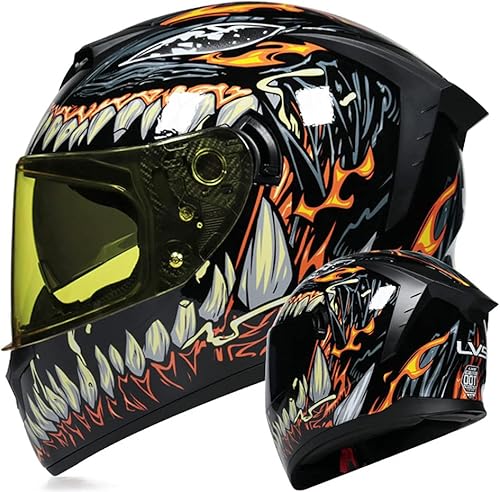 Casco de motocicleta de cara completa, aprobado por DOT, para motocicleta, ciclomotor, carreras de calle, casco de choque, hombres y mujeres