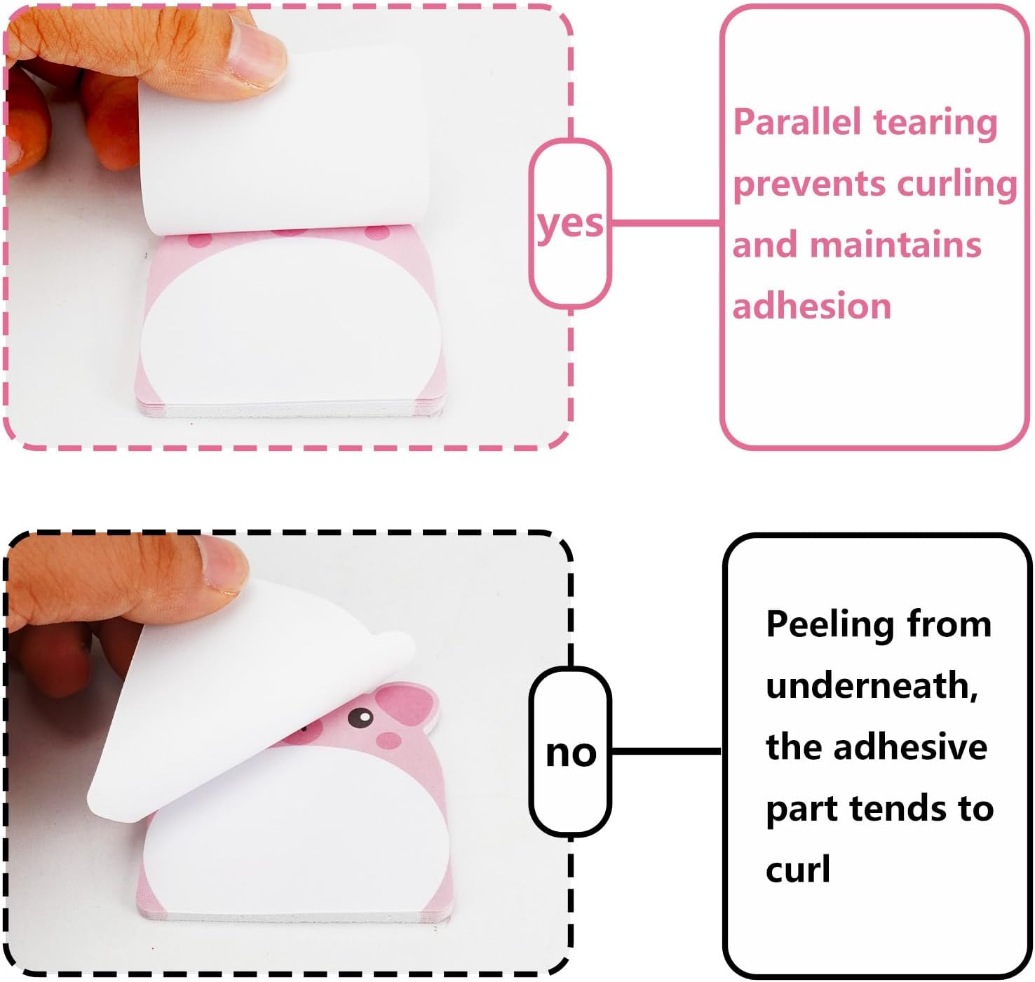 24 Pads Cute Sticky Notes, KUAOOAUK Animal Sticky Notes, Cartoon Self Stick Memo Pads with Cat Dog Frog Pig, Animal Shaped Notepad for School Office Home Markers Flags (12 Styles, 720 Sheets) - Image 5