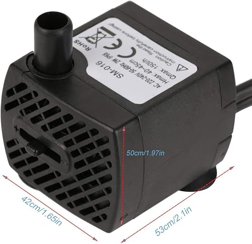 Miniatura 4 de Boquite Mini bomba de agua sumergible (150 lh, 1.5 W), bomba de agua para acuario, bomba de tanque de peces, bomba de agua ultra silenciosa con luz