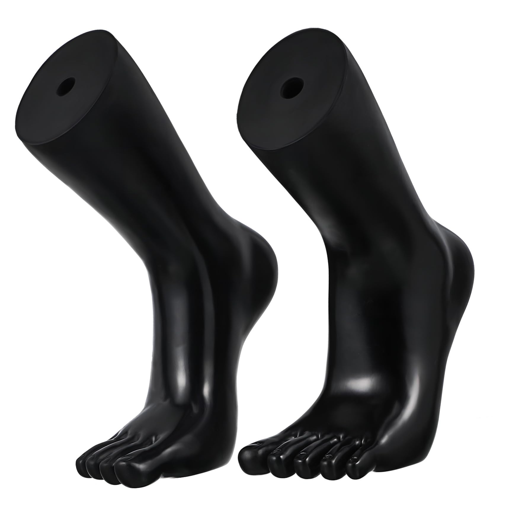 Beatifufu 1 Pair Foot Mannequin Display Holder Sturdy Sock and Ankle Bracelet Model Realistic Vinyl Foot for Socks Shoes and Boots Showcase Height for Home and Retail Use