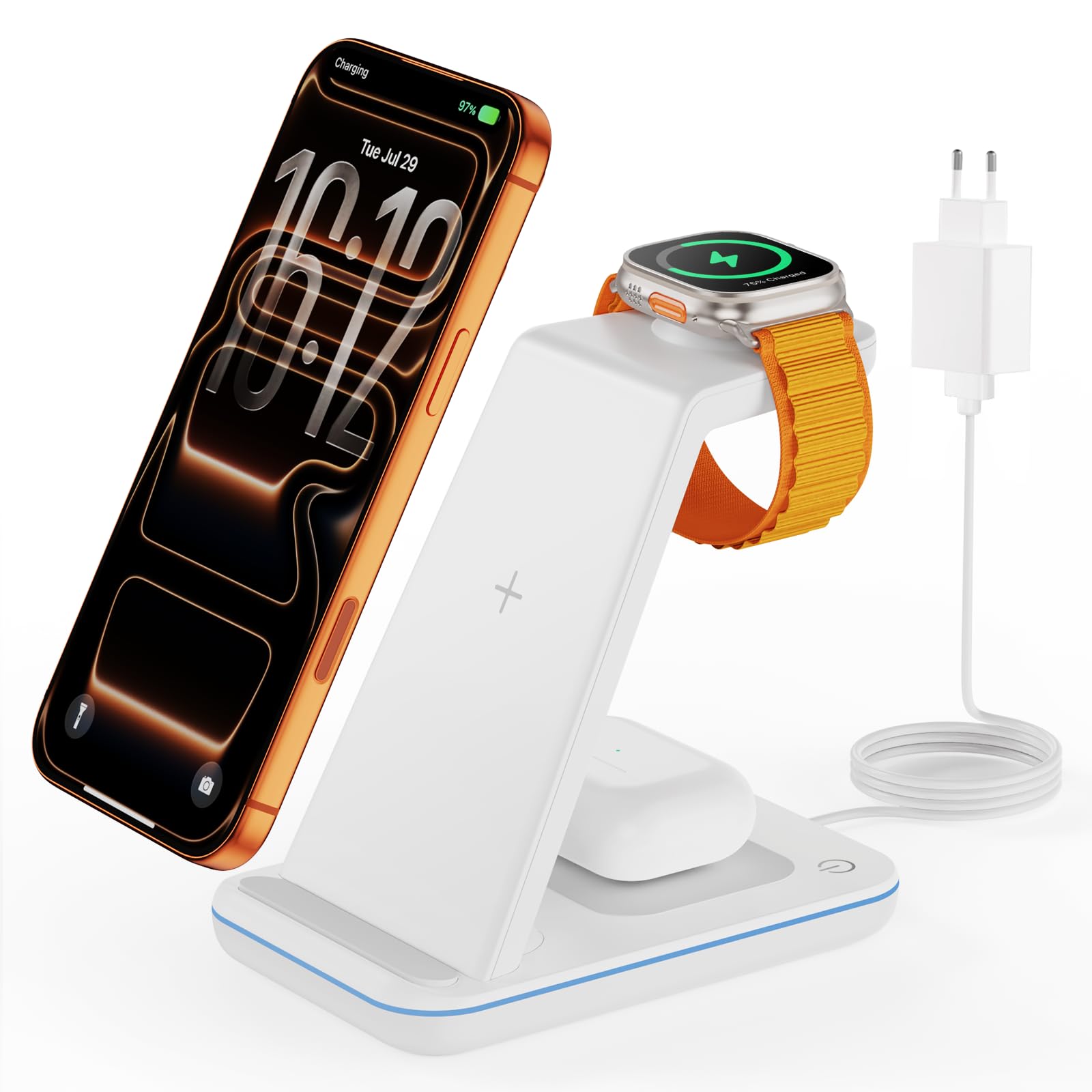 leQuiven Induktive Ladestation für Samsung, 3 in 1 Kabelloses Ladegerät
