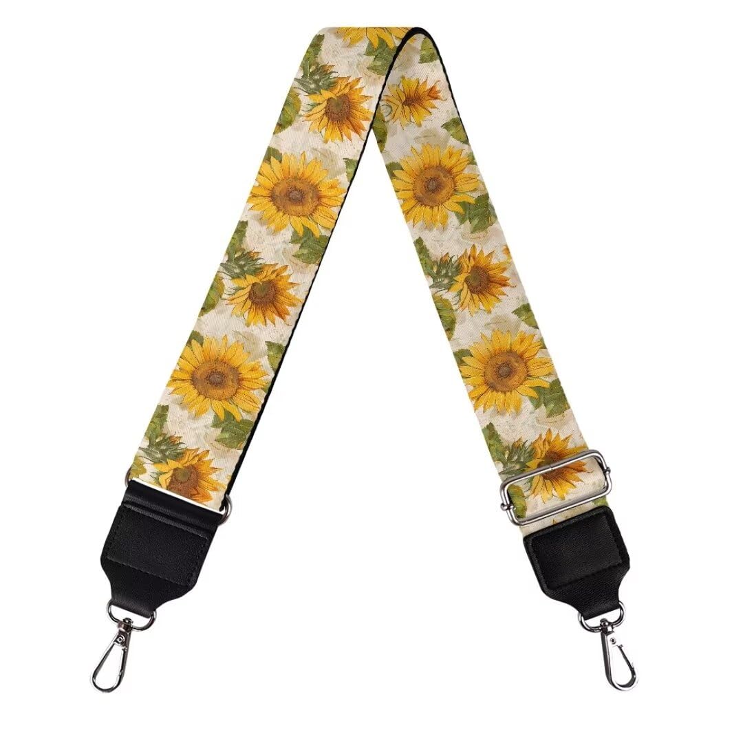 Coldinair Sunflower Wide Shoulder Strap Adjustable Replacement Belt Guitar Crossbody Bag Straps Handbag Strap Canvas Straps Luggage Strap