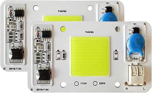 2 unids LED COB chip 50 W 110 V motor de luz blanca integrado inteligente IC controlador de soldadura libre para LED reflector luz de techo etc
