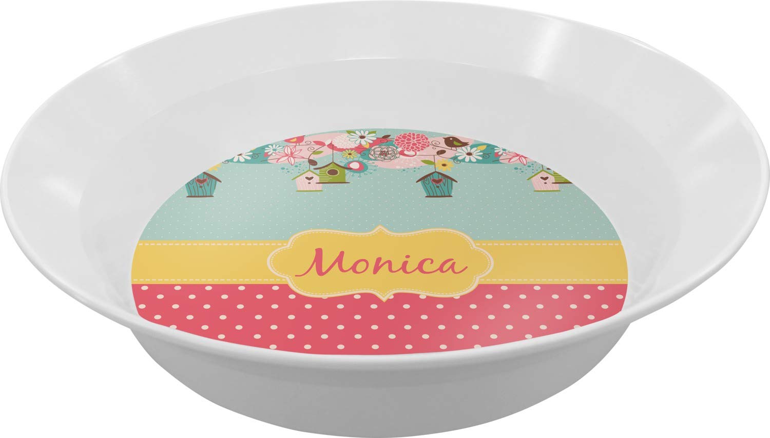 Personalized Easter Birdhouses Melamine Bowl - 12 oz