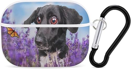 Funda para Airpods Pro con estampado de perro divertido y bonito con llavero de protección completa, duradera, a prueba de golpes, funda rígida de