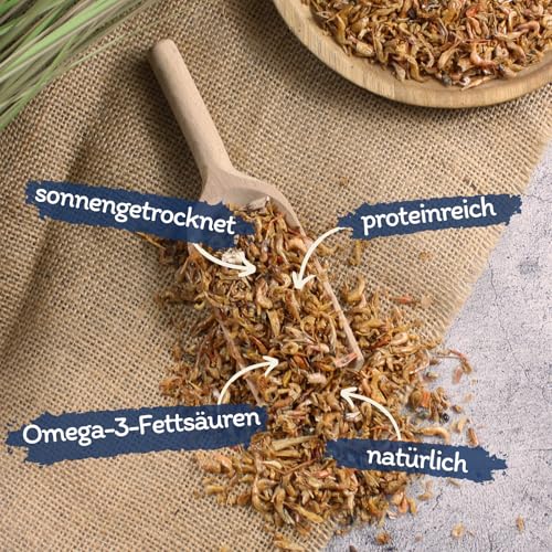 Lyra Pet® 1 kg Shrimps getrocknet | Sonnengetrocknete Garnelen als Tierfutter | Reich an Proteinen & Omega-3-Fettsäuren | Natürliches, artgerechtes Futter für Fische, Vögel, Hunde, Katzen & Reptilien