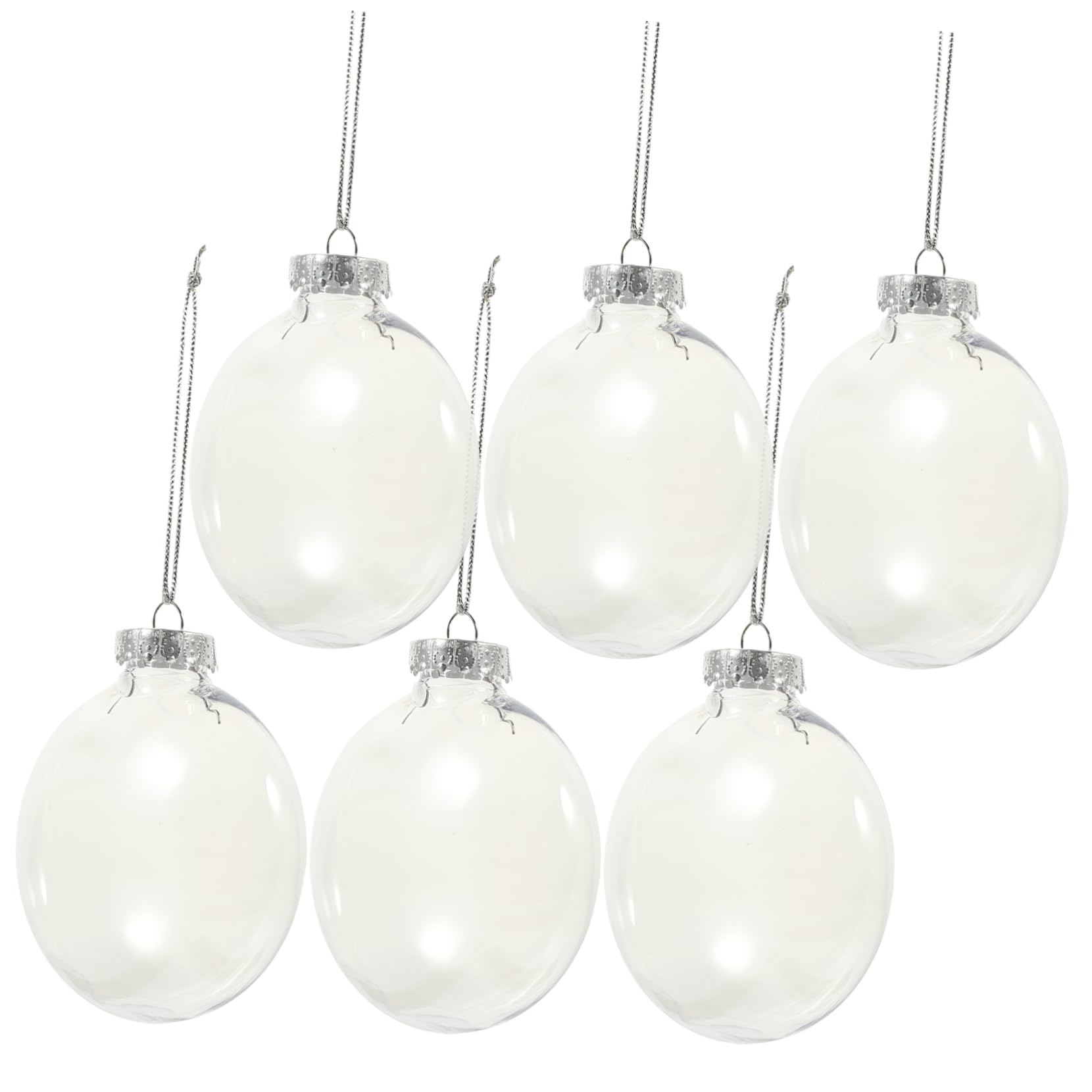 6 Boules de Noël Transparentes à Suspendre de 8cm pour Décoration Sapin et Boîtes à Bonbons