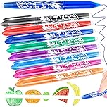 8 Erasable Pens Rub Out Pens, Coloured Eraser Pen with Rubber, Erasable Gel Pens with Rubbers on the End, Cool Friction Pen that Rub Out for Writing Stationary Office School Supplies Gifts for Teacher