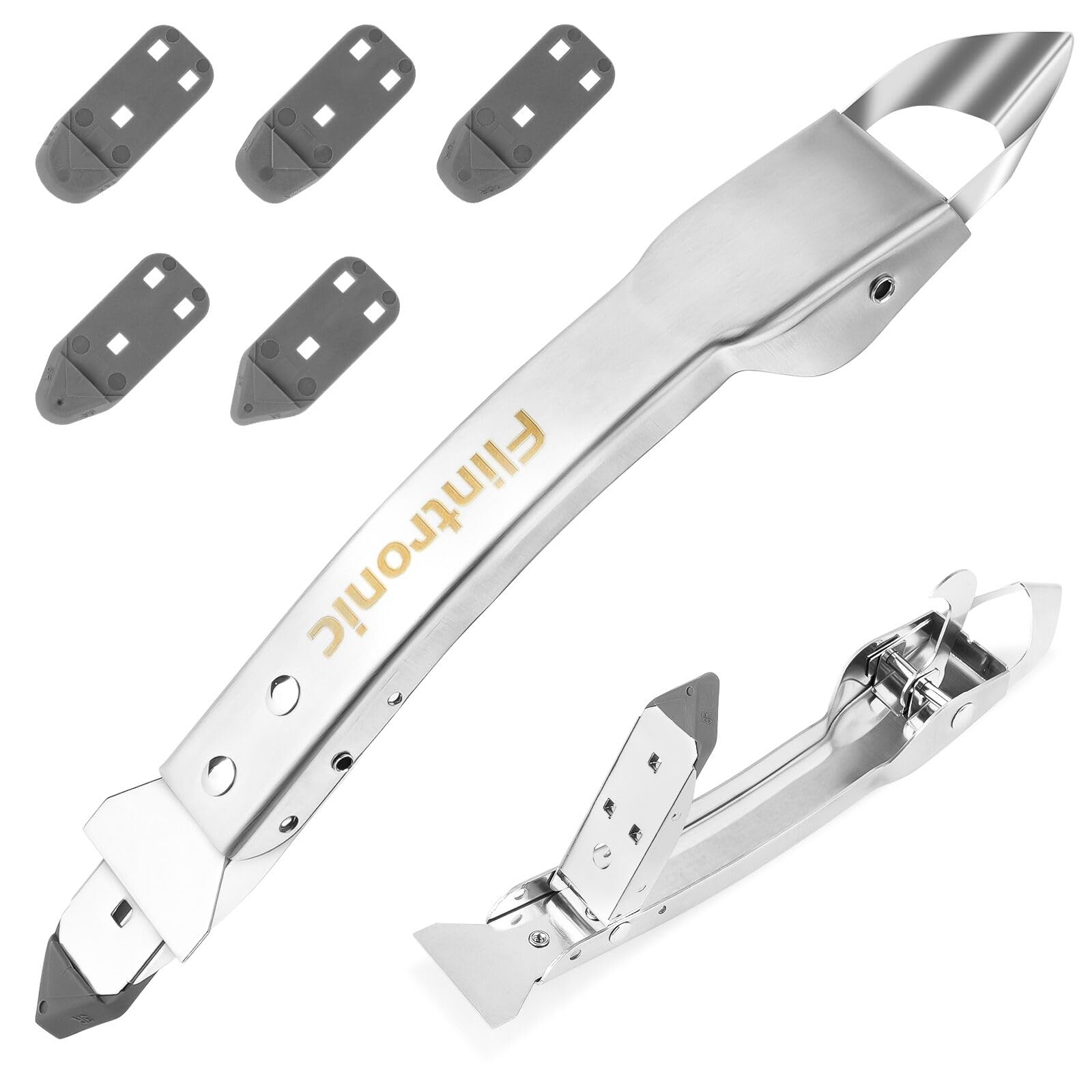Flintronic 10 szt. silik. szpatułka uszczelniająca, 4 w 1 narzędzie, silik. szpatułki z 6 podkładkami, skrobak łazienki, kuchni, podłogi, okna