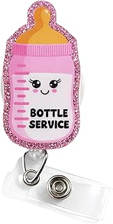 Bottle Service Baby Bottle Badge Reel | OB/GYN Gift | NICU Nurse Badge Holder | Labor & Delivery Nurse ID Reel | Cute Baby L&D Doctor Badge Clip
