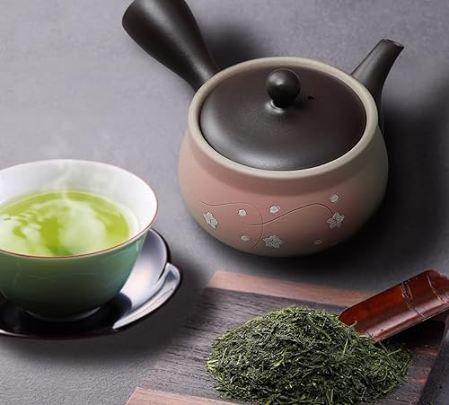 Miniatura 4 de Japanese Green Tea Co. Tetera japonesa de arcilla roja para té verde (9 onzas), tetera tradicional de arcilla fabricada en Tokoname con diseño