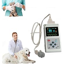Handheld Veterinary Pulse Oximeter with Ear/Tongue Probe and USB Cable for Pet Monitoring in Hospitals