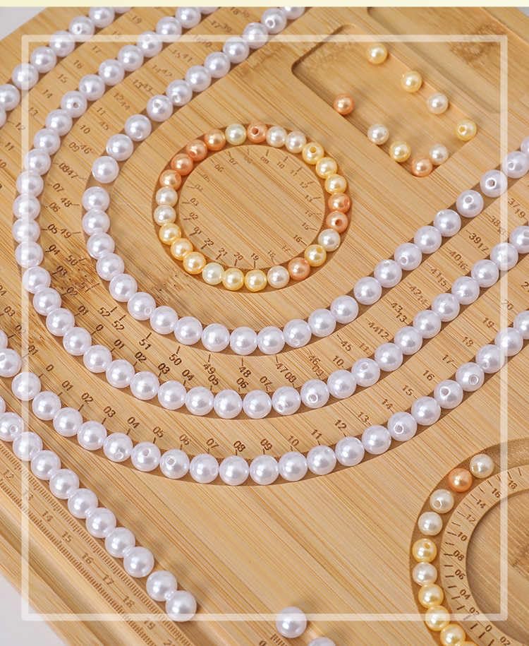 Planche à Perles En Bois Pour Bijoux DIY - Plateau Avec Repères, 19.5x14 Cm