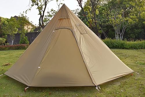 Miniatura 9 de Tipi - Tienda de campaña de media pirámide de malla para 2-4 personas, tienda de campaña con estufa ignífuga Jack para tubos de combustión, malla
