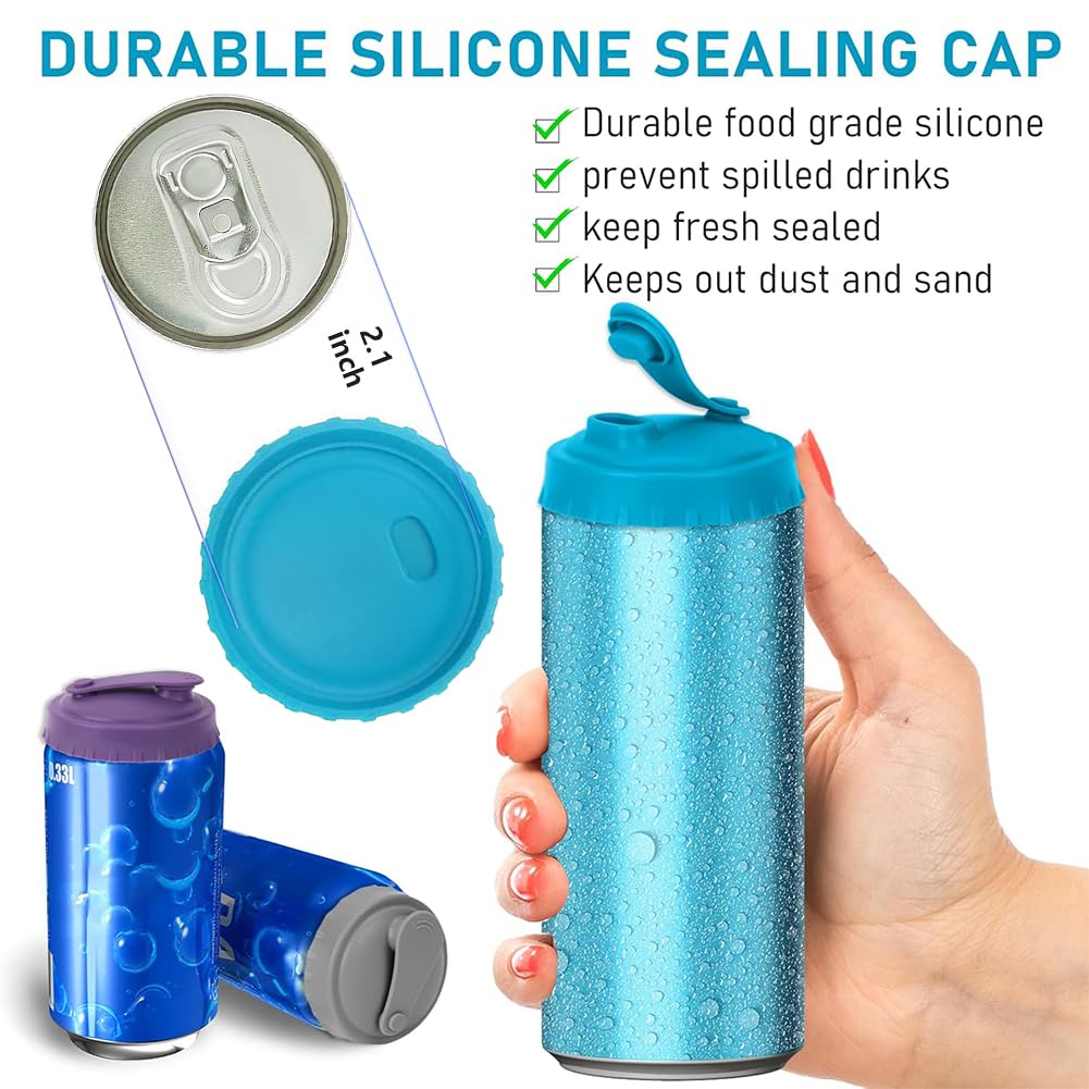 Set 6 Coperchi Per Lattine In Silicone - Antifuoriuscita, Riutilizzabili, Per Birra E Soda - Foto 10