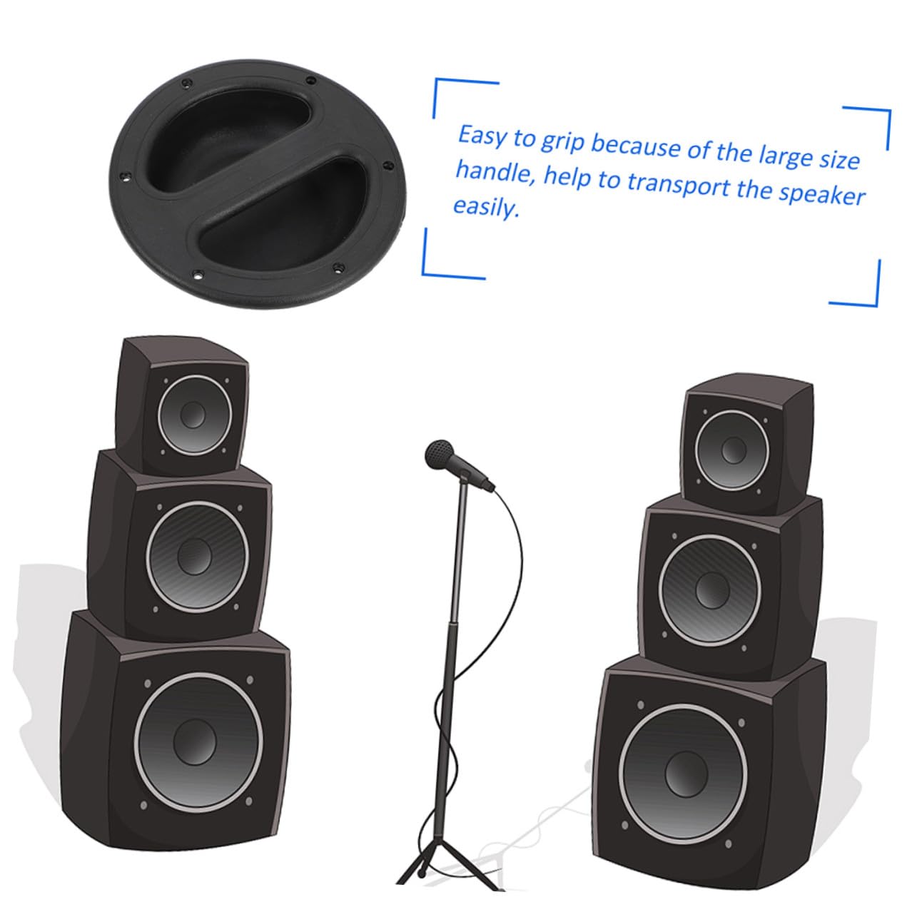 iplusmile Poignées De Haut-Parleur Encastrées Abs 146x38 Mm Lot De 8 pour Réparation Audio Transport Scène Poignée Encastrée Noire Pratique pour Enceintes Professionnelles