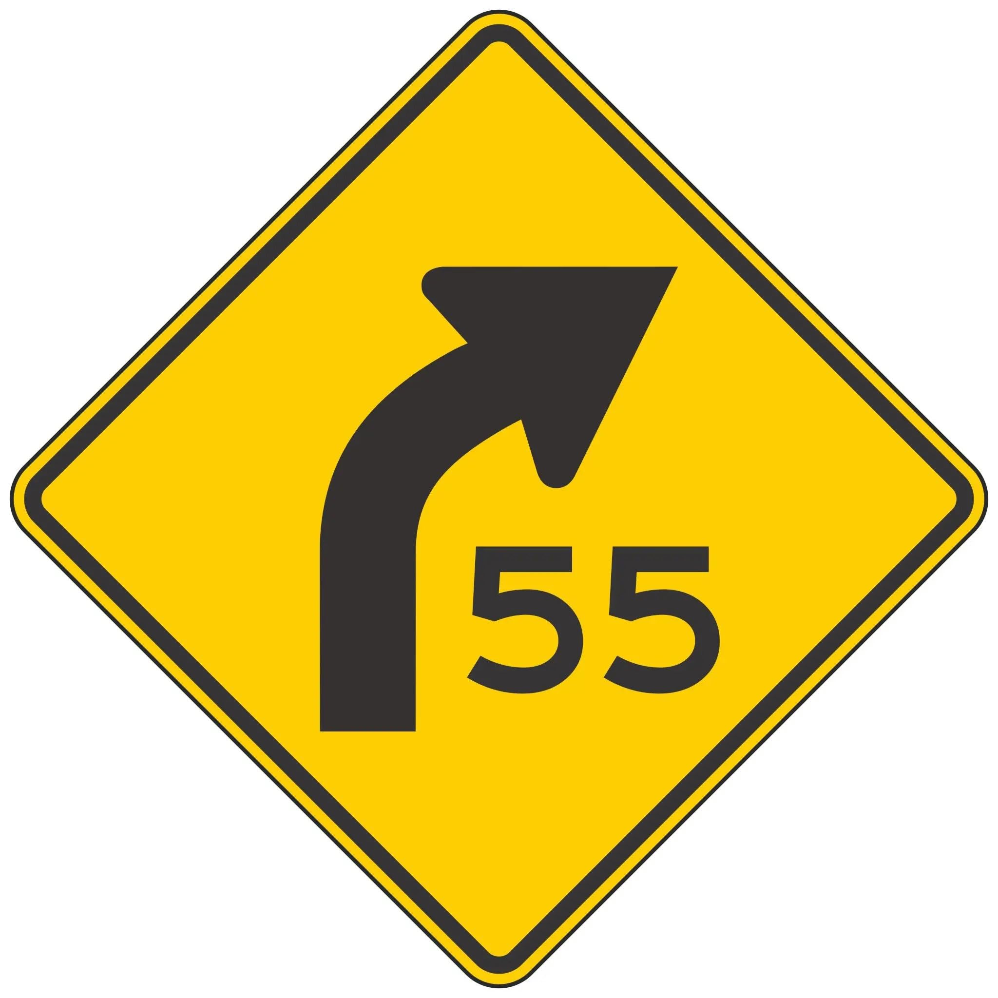 Amazon.com: Mxitataxl Right Curve Ahead Advisory Speed Sign