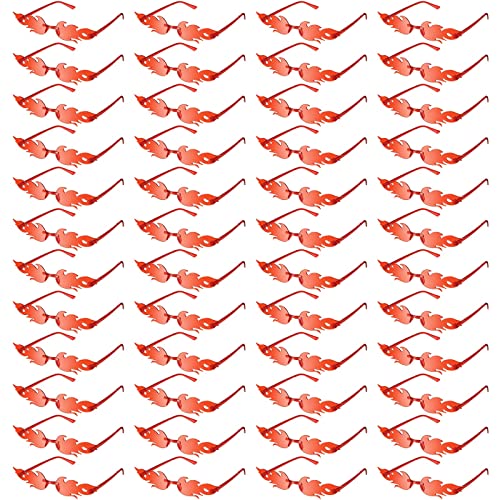 EBOOT 48 Pairs Fire Flame Sunglasses Rimless Flame Glasses Bulk Halloween Novelty Sunglasses for Women Men Halloween Party