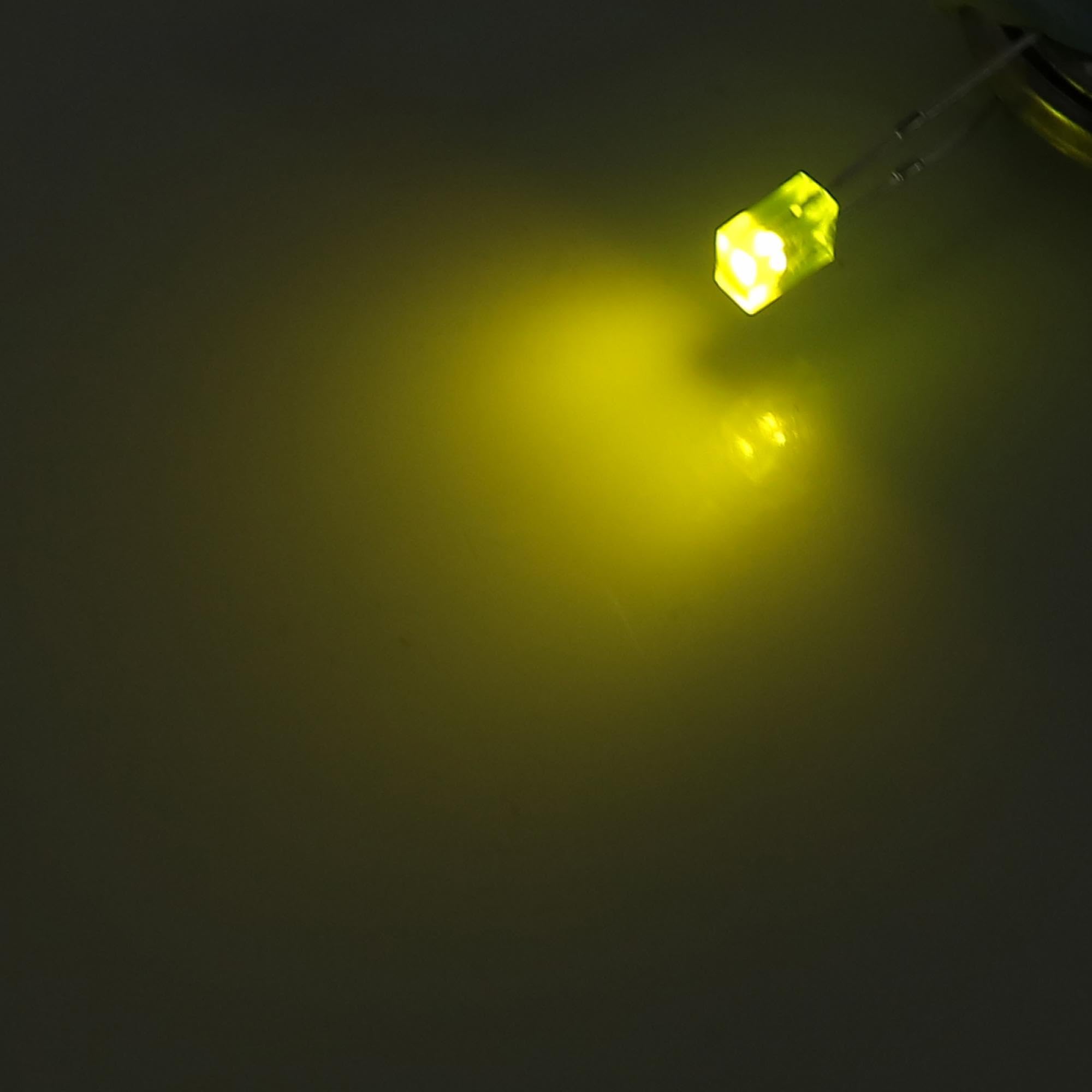 150 Pcs LED Rectangulaire 2x5x7mm Jaune Vert – Diode Lumineuse 1.9-2.1V Pour Bricolage Électronique