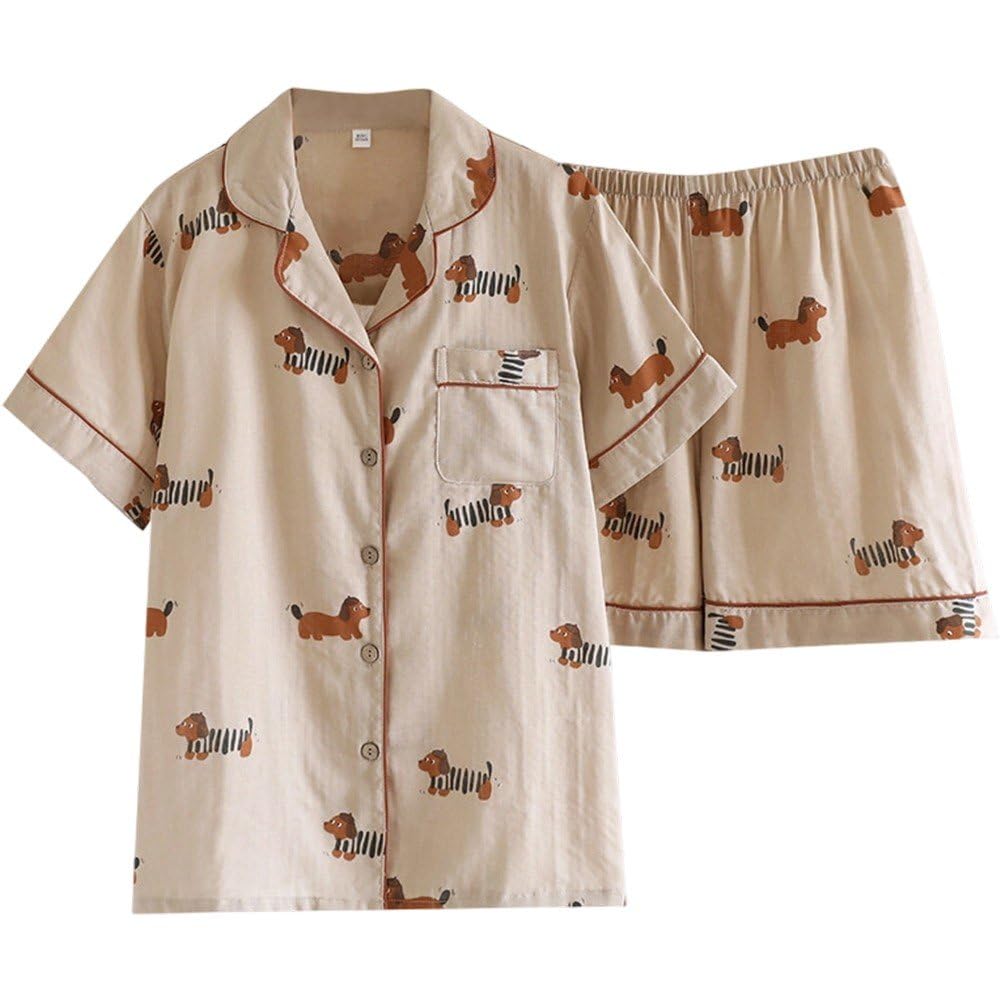 Pyjama doux femme motif petit chien pour des nuits tendres pleines de réconfort