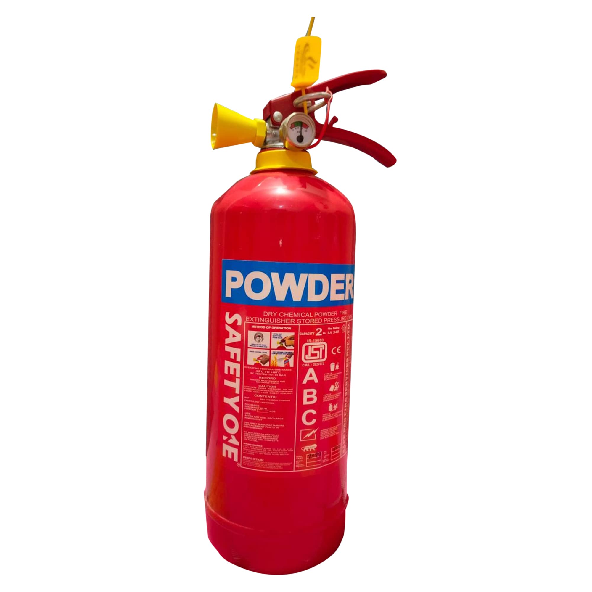 Safety ONE ABC Powder Type Fire Extinguisher (2 Kg) with Wall