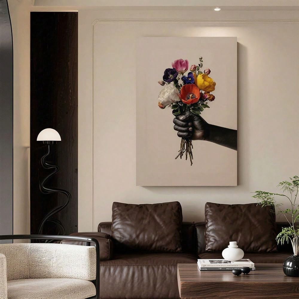 CWZBFEH Vintage Flower Botanical Canvas Wall Art Poster, for Living Room Bathroom(45x60cm/No frame)