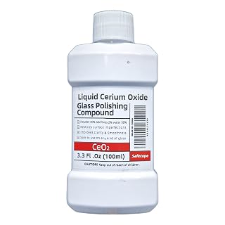 3.3fl. oz (100ml) Cerium Oxide Glass Polishing Solution, glass scratch remover,Oil-film removal,Headlight lens restoration, Restore transparency and clear vision - Amazon product rated Grade B