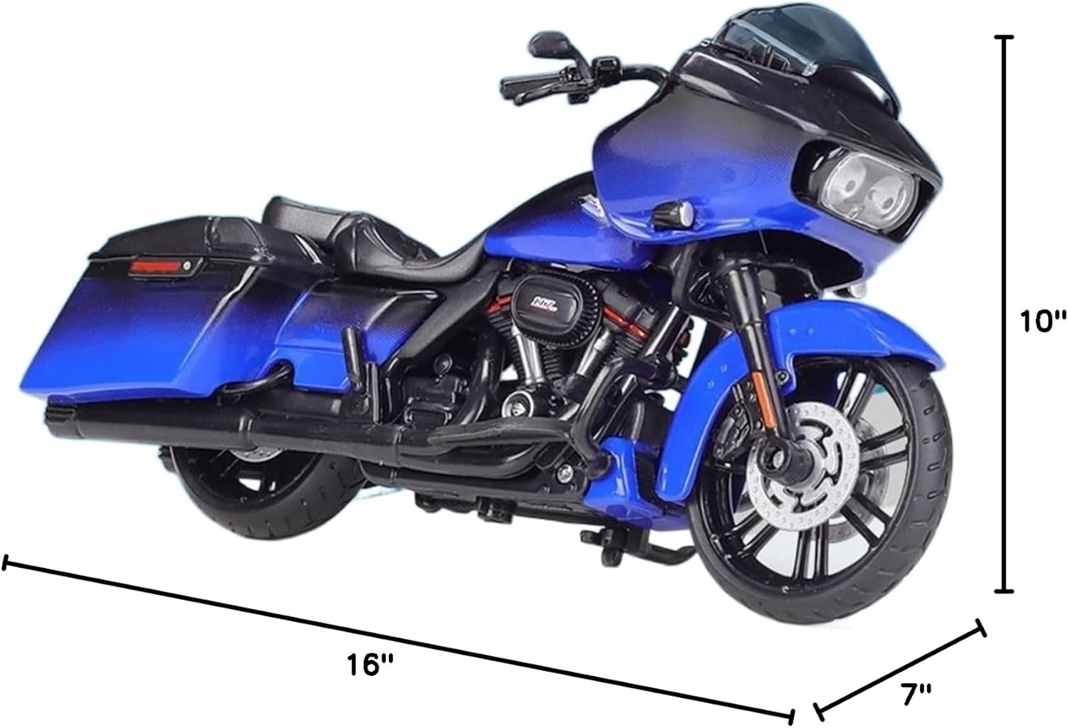for Harley-Davidson 2018 CVO Road Glide 1:18 Alloy Motorbike Model Die-cast Classic Motorbike Model Collectible Toy Gift Motorcycle Model(Blue)