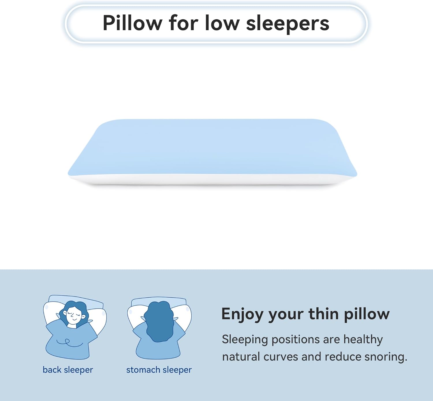 AM AEROMAX 2.75 Inches Standard Size Hyper Slim Memory Foam Pillow for Stomach and Back Sleepers - Thin, Flat Design for Cervical Neck Alignment and Deeper Sleep. - Image 2