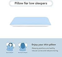 Vista 2 de AM AEROMAX Almohada de espuma viscoelástica hiperdelgada de tamaño estándar de 2.75 pulgadas para personas que duermen boca abajo y espalda, diseño