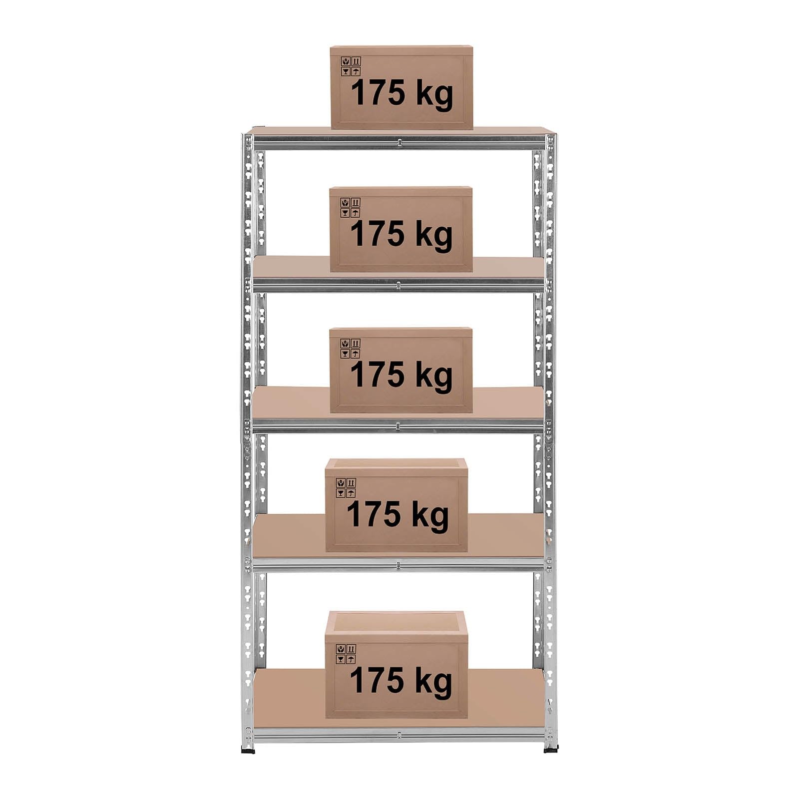 Ripiani carico pesante 90 x 60 x 180 cm supporta 5 x 175 kg grigio 14_0008094