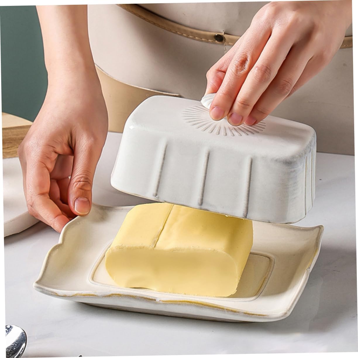 Ceramic Serving Platter Lid Butter Dish Lid Cute Butter Dish Holder Dessert Display Tray