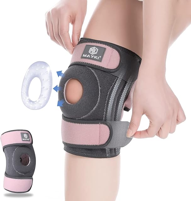 MAYKI Knee Support for Women 1 PCS, Adjustable Knee Support Brace for Women with Patella Gel Pad, Breathable Knee Supports for Arthritis/Ligament Damage, Knee Brace for Running/Weight Lifting