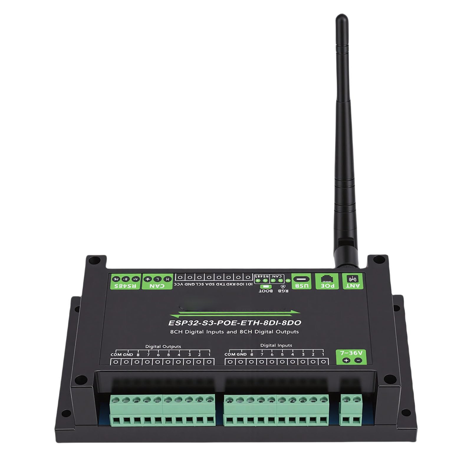 Annadue Supporto Scheda di Controllo Industriale per S3 Scheda di Sviluppo di Circuiti di Protezione di Isolamento Multiplo WiFi Bluetooth a 8 Ingresso Uscita Digitale 2,4 GHz