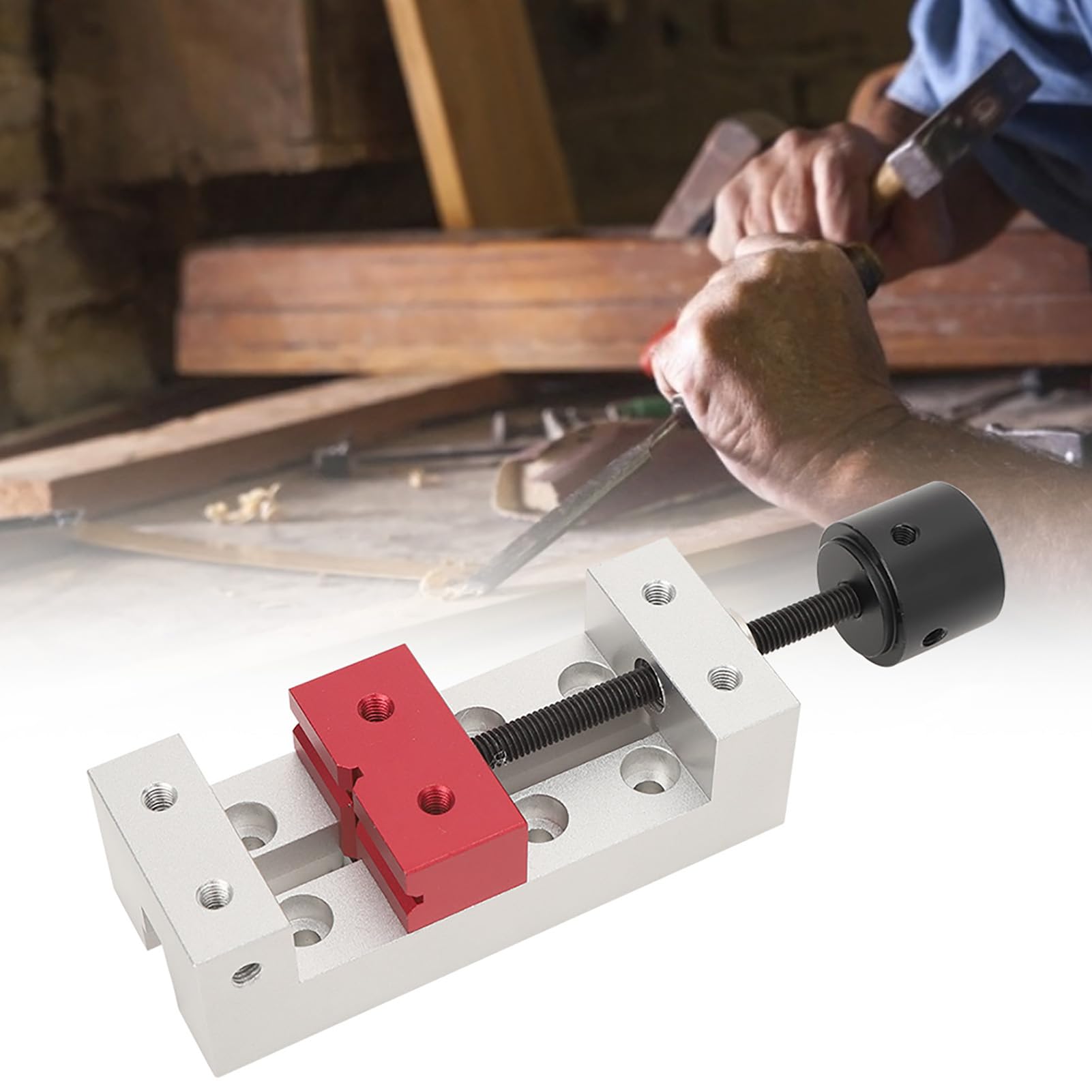 50mm Mini Aluminium Pince Plate Table, Banc Étau Perceuse Presse Vice Fixation Outil, Mini Étau de Fraisage de Table