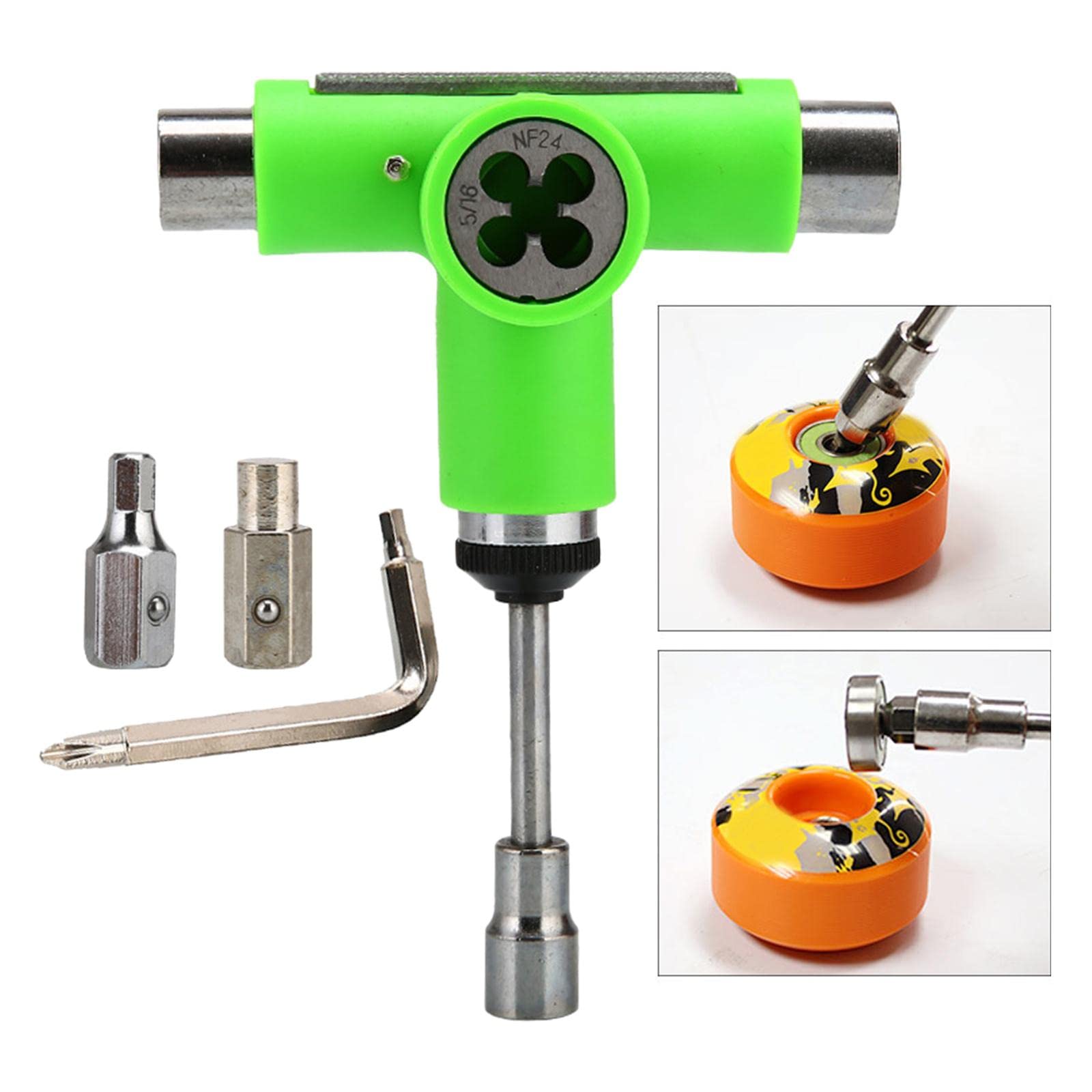 Gralara Kit D'outils Multifonctions pour Skateboard, Longboard, Roulements, Trucks, Plateaux, Visserie, Clé