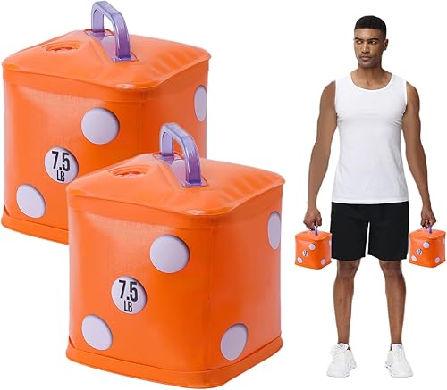 Travel Dumbbells, Water Filled Dumbbells Set, Fitness Exercise Dice 1520 lbs, Portable Fitness Equipment, Fun for Strength Training, Core Training