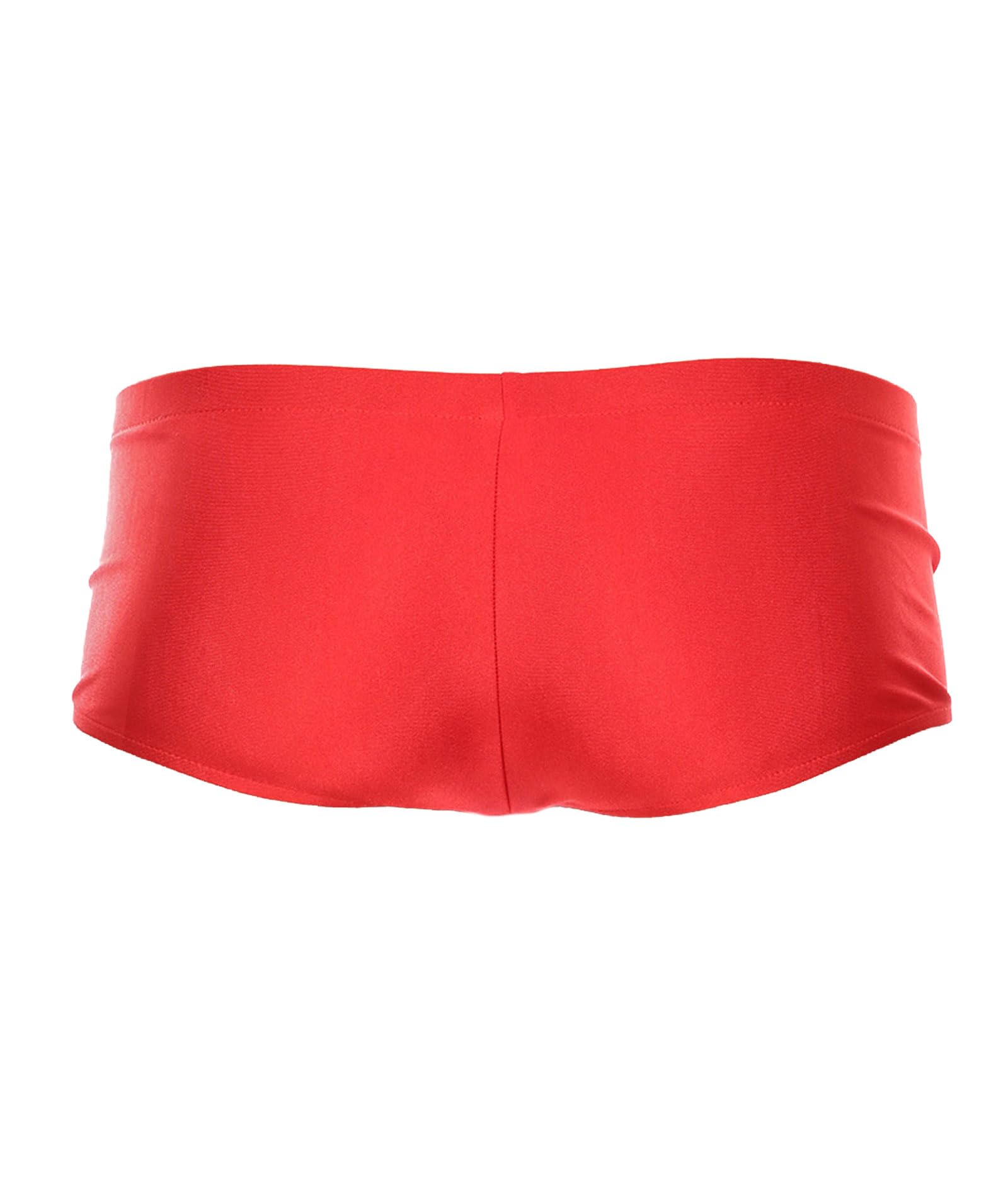 xxxiticat Men's Sexy Underwear Zipper Boxer Briefs with Pouch Low Rise Open Front Panties See Through Stretch Short Lingerie: X-Large Red